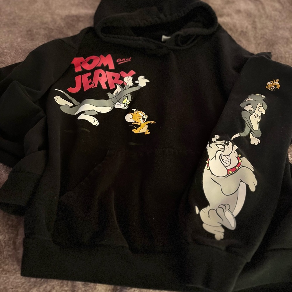 Tom and Jerry Black Cartoon Hoodie